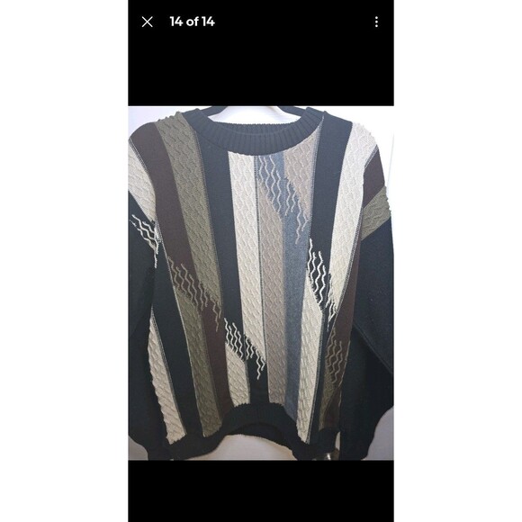 Vintage Made In USA 3D Men's Sweater  Protege Collection Coogi Style 90's SZ M - Picture 5 of 12